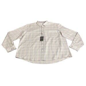 Joseph Abboud Shirt Mens XXL Gray Yellow Plaid Long Sleeve Button Up Cotton NWT
